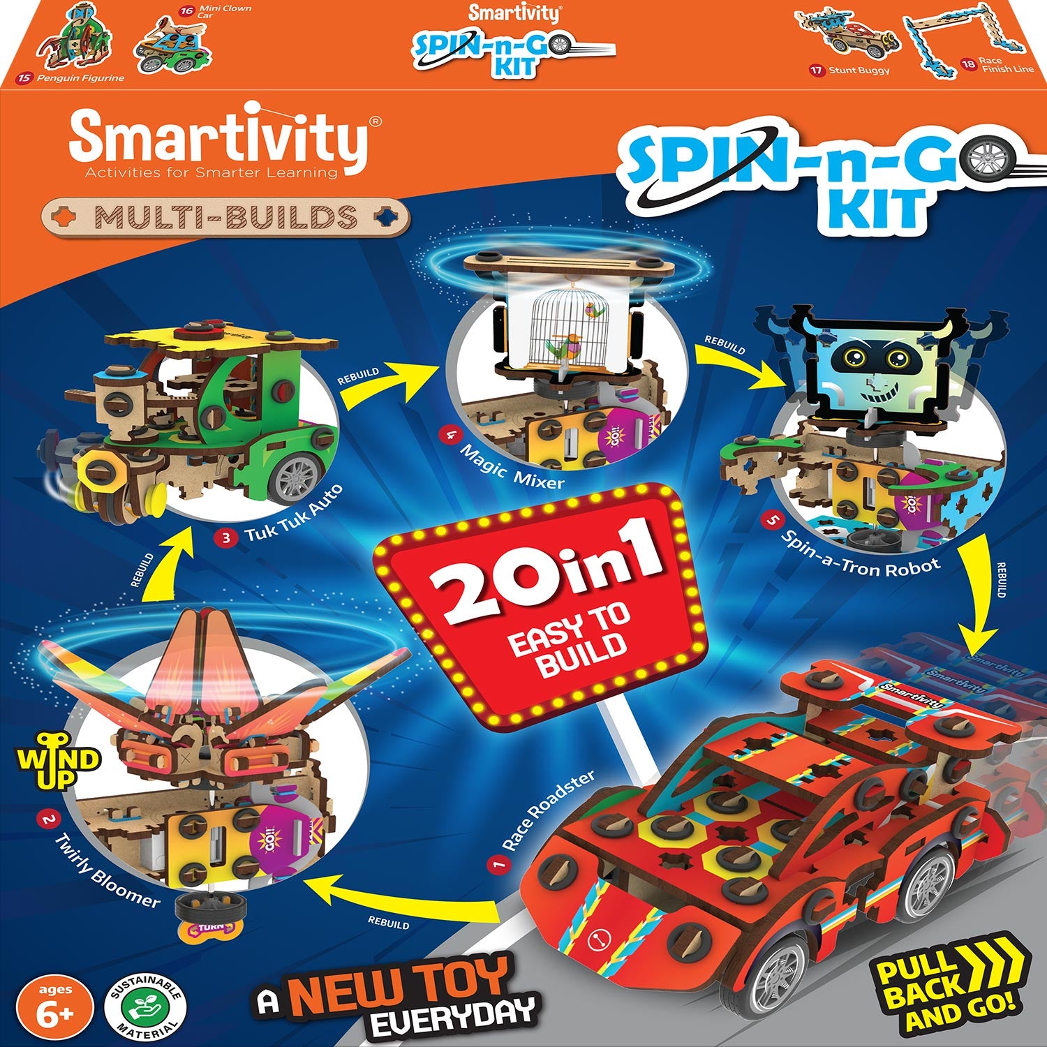 Multi-Builds Spin-n-Go Kit | 6-10 years | DIY STEM Construction Toy