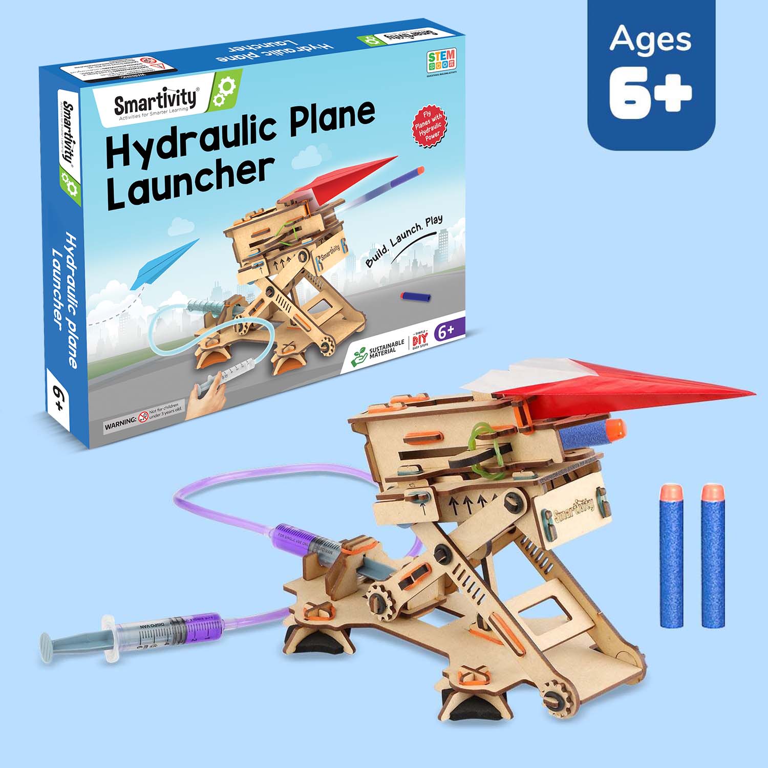 Hydraulic Plane Launcher | 6-10 years | DIY STEM Construction Toy